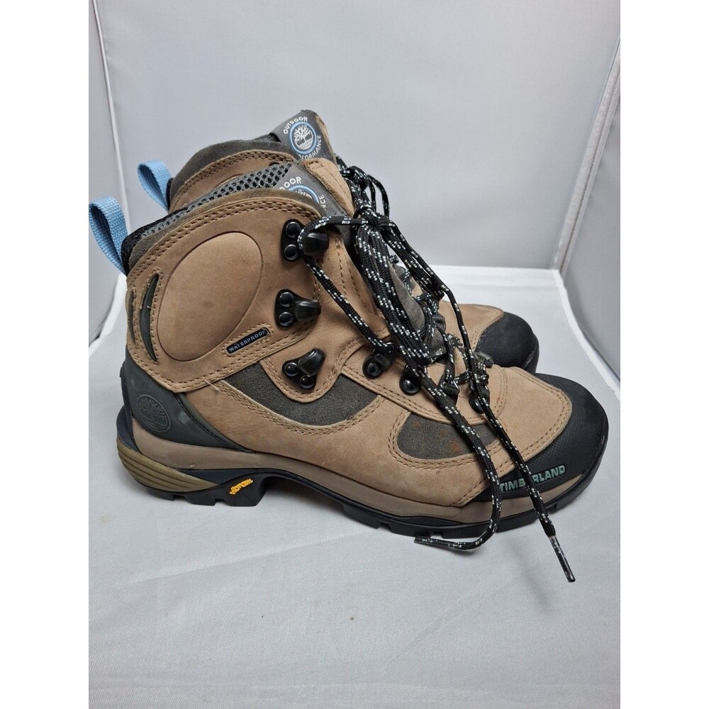 TIMBERLAND Women's Waterproof Hiking Boots Tan Leather-Vibram Sole Size 6M